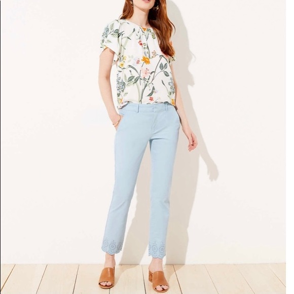 Loft - Eyelet Hem Girlfriend Chinos - Picture 2 of 8